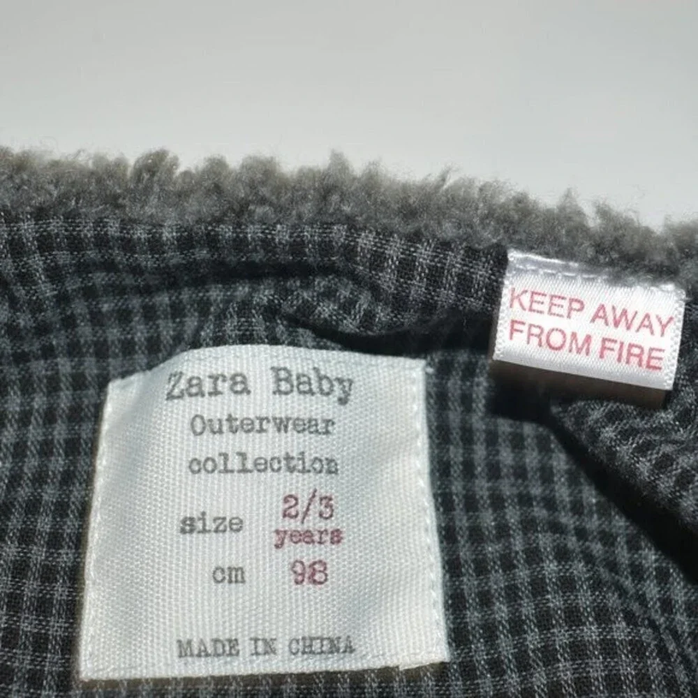 Zara Baby Vest  2-3 Years Gray Fluffy